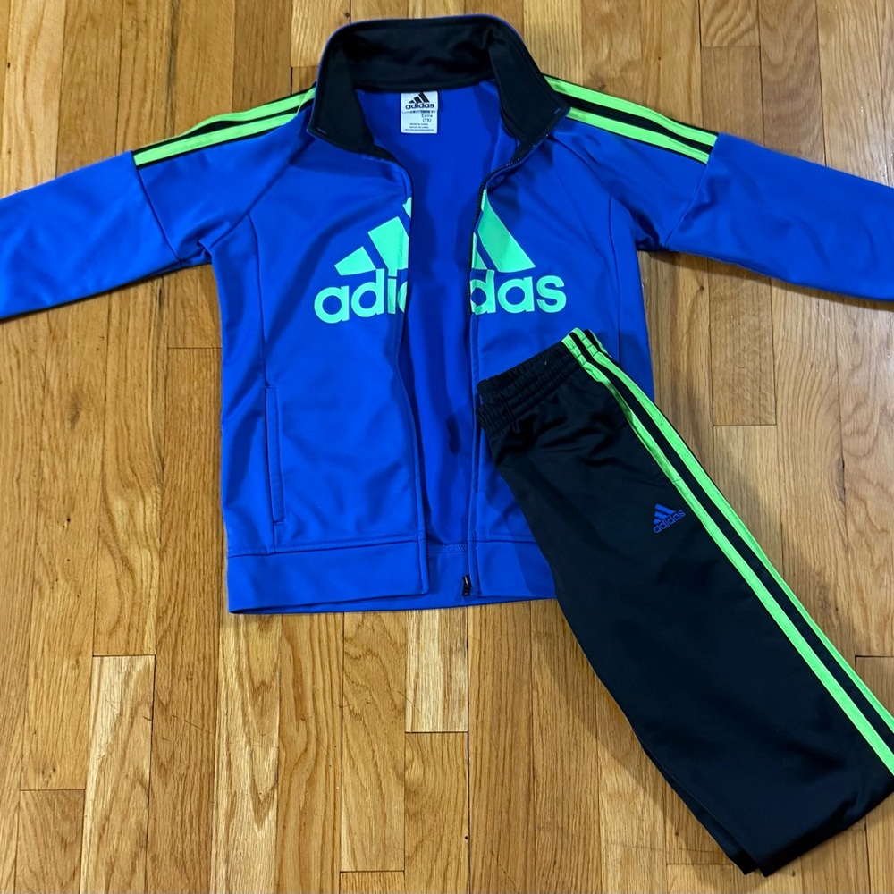 Adidas Black and Blue Jacket Track Suit